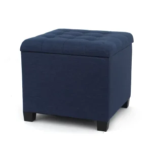 Modern Luxury Storage Ottoman Bed End Stool Wood Metal Lid Elegant Antique Design For Bedroom Hotel Use Space Saving Cube Bench