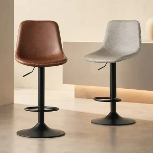 Modern Luxury Swivel Counter Bar Stools Restaurant High Stool Bar Chair Adjustable Lumbar Support Bar Chairs for Kitchen Island