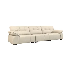 Modern Luxury Three-Seat Genuine Leather Reclining Upholstered Sofa Set for Apartment Hotel Hospital Living Room Lounge Sleeping