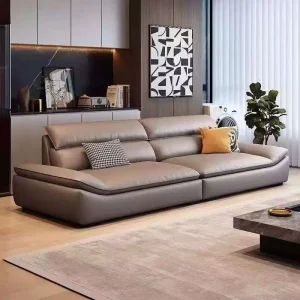 Modern Luxury Three Seat L-shaped Leather Sofa Bed Set Reclining Sponge Filled Eco-Friendly Apartment Hotel Villa Living Rooms