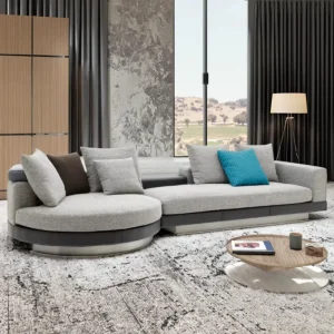 Modern Luxury Three Seat Sectional Sofa Durable Foam Filled New Italian Style Living Room Hotel Apartment Fabric Sofa