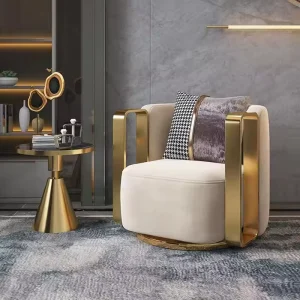 Modern Luxury Tufted Seat Armchair Custom Colored Velvet Swivel Single Sofa Chair Living Room Furniture