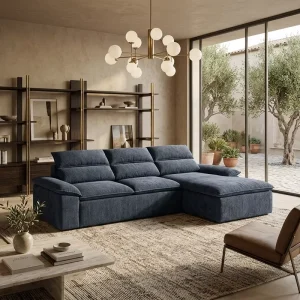 Modern Luxury Tufted Velvet L Shape Modular Sofa Bed Set for Hotel & Villa Living Room Comfortable Furniture
