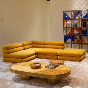 Modern Luxury Velvet Fabric Sofa High Quality Sectional Couch Sets Fabric Corner Modular Shape Elegant Sofa for Villa Apartment