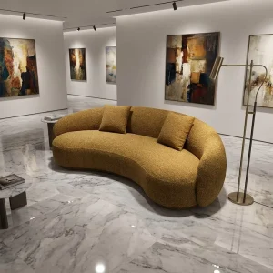 Modern Luxury Villa Home Furniture High Quality Curved Sofa for Living Room Fabric Material for Apartment and Hotel