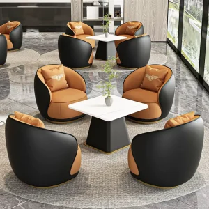 Modern Luxury Waiting Sofa Hospital Office Beauty Salon Waiting Area Featuring Negotiation Leather Elegant