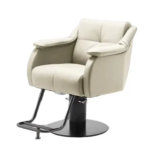 Modern Luxury White Metal Leather Hairdressing Salon Hydraulic Furniture Barber Hair Cut Styling Chair