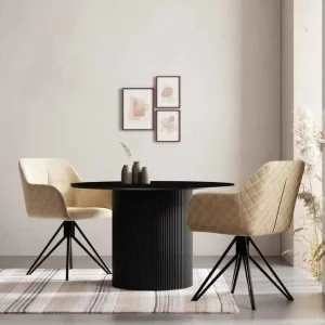 Modern Luxury Wood Round Dining Table and Chair Set Hotel & Dining Room Furniture Assembled 6 Seater