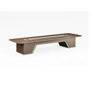 Modern Luxury Wooden Conference Table with Power Outlet for Office Meeting Room