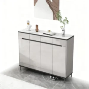 Modern Luxury Wooden Shoe Storage Cabinet for Living Room & Bedroom with Rotating Adjustable Rack
