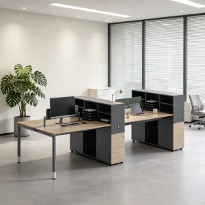 Modern MDF 6 Person Work Cubicle Office Desk Workstation with Soundproof Design and Easy Assembly