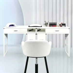 Modern MDF Core Wood Nail Cabinet and Table, Durable Commercial Salon Furniture