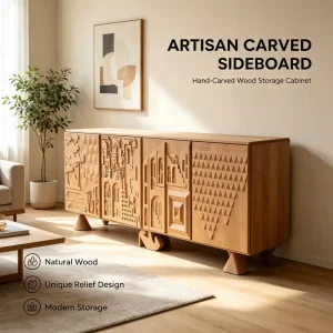 Modern MDF Eco-Friendly Durable Luxury TV Stand Adjustable Shelves TV Cabinet for Living Room Media Center Kitchen Bedroom