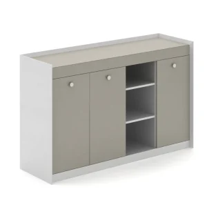 Modern MDF Freestanding Filing Bookcase Glue-Free Laser Edge Half-Closed Cubby Office Partition Storage Cabinet