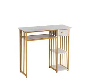 Modern MDF Nail Table for Commercial Beauty Salon Storage Space