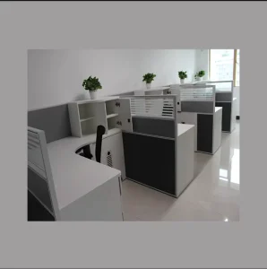 Modern MDF Office Cubicle Computer Desk with Workstations Customization