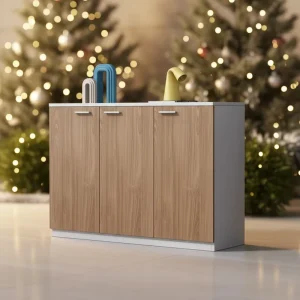 Modern MDF Office Storage Cabinet Sideboard Low Filing Cabinet with Doors Eco Friendly Modular Design for Home Office