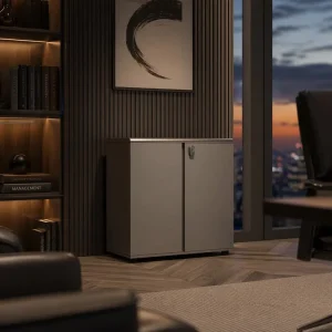 Modern MDF PVC Open Shelf Cabinet with Glass Door LED Light File Cabinet for Home Office Bedroom Living Room Use Eco Friendly