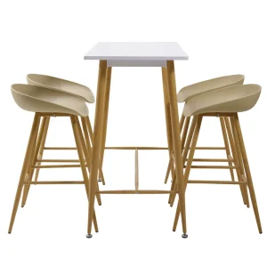 Modern MDF Top Bar Table and PP Chairs Bar Set