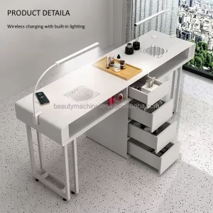 Modern Manicure Table Nail Bar Solid Surface Modern Salon Beauty Manicure Nail Table