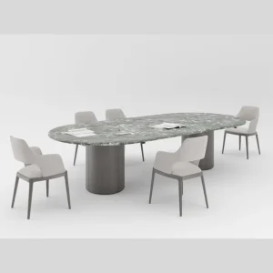 Modern Marble Conference Meeting Table for Executive Office Boardroom Collaboration Client Presentations