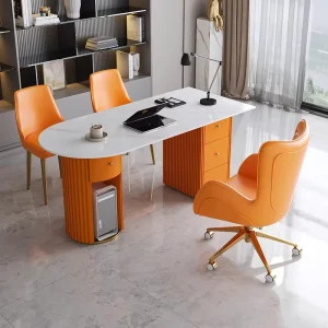 Modern Medical Beauty Consulting Table Stomatology Outpatient Reception Desk Iron Computer Desk for Face to Face Commercial Use