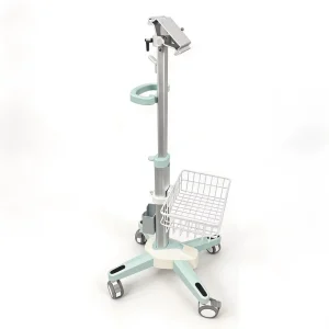 Modern Medical Height Adjustable Customized Mobile ECG Cart 4 Casters Aluminum Alloy Construction Hospital Furniture Use