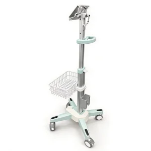 Modern Medical Height Adjustable Customized Mobile ECG Cart 4 Casters SPCC Metal Construction Hospital Furniture 25 lb Load