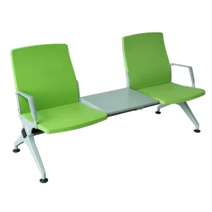 Modern Medical Office Airport Hotel 2 Seater Waiting Chair Metal Armrests Durable Eco Friendly Easy Clean Hospital Mall School