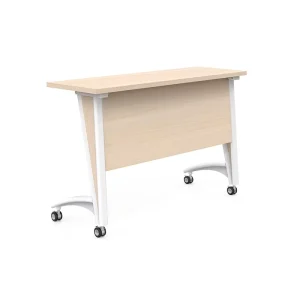 Modern Melamine Foldable Extendable Conference Table Metal Legs Durable Commercial Office Furniture for Hotel School Hospital