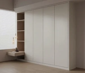 Modern Melamine Wardrobe for Bedroom and Hotel Use Durable Adjustable Folding Wardrobe with Mirror and Large Storage
