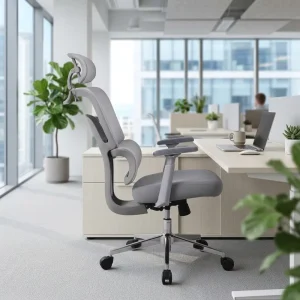 Modern Mesh Ergonomic Office Chair with 3D Adjustable Armrest 3D Adjustable Headrest Gliding Base Commercial Use