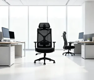 Modern Mesh Ergonomic Office Chair with Adjustable Height Stackable Design Swivel Base Comfortable Seat for Commercial Use