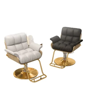 Modern Metal Barber Salon Chair with Hydraulic Pump Adjustable Height Leather Seat Stylish High End Commercial Use