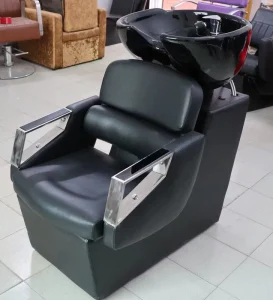 Modern Metal Barber Shop Shampoo Station with Chair Commercial Salon Furniture
