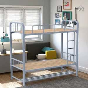 Modern Metal Bunk Bed with Detachable Design for School Dormitories Hotels Bedrooms Customizable Loft Bed for Kids