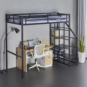 Modern Metal Bunk Dormitory Bed with Stairs for School Hospital Use Student Adult Commercial Grade Furniture