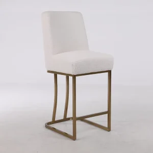 Modern Metal Chairs Restaurant Metal Leg Velvet Teddy Bar Chair
