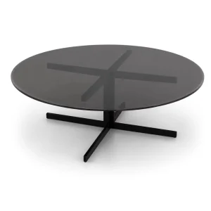 Modern Metal Coffee Round Table with Glass Top Small Side Table for Living Room Bedroom Corner Use