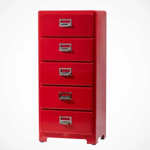 Modern Metal Commercial Home Office 5 Drawer Filing Cabinet Ivory