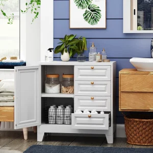 Modern Metal Construction Office Filing Cabinet with Space Saving Single Door 4 Drawers Document Security Bedroom & Kitchen Use