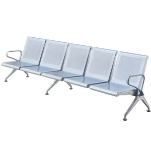 Modern Metal Design 4 Lounge Chairs Airport Style Salon Waiting Chairs Hospital Outdoor Mall for Hotels Parks