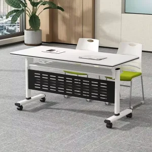 Modern Metal Desk with Adjustable Height Durable Design Suitable for Office Use