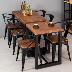 Modern Metal Dining Table and Chair Set for Restaurants Bars Cafes Coffee Shops Hotels Outdoor Use
