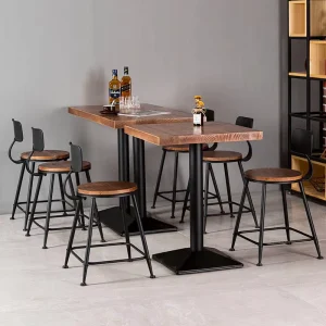 Modern Metal Dining Table and Chair Set for Restaurants Bars Cafes Coffee Shops and Hotels Durable Dining Chair Set