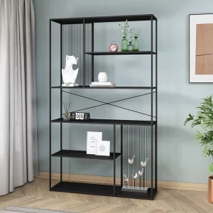 Modern Metal Display Shelf Freestanding Storage Rack Multi Layer Organizer Shelf Unit for Living Room Home Office Furniture