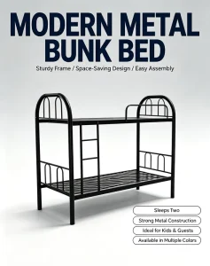 Modern Metal Dormitory Bunk Bed Single Loft Bed Frame for School and Apartment Use
