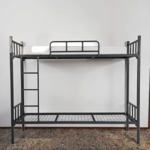 Modern Metal Double Bed for Dormitory School Apartment Easy Assembling Adult Student Bed