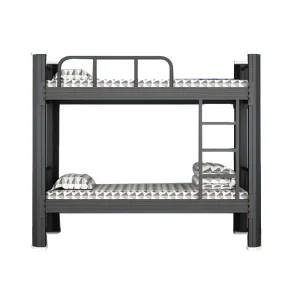 Modern Metal Double Decker Bunk Bed with Stairs Adjustable Design for Dormitory Bedroom Use