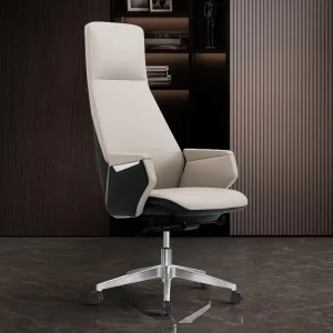 Modern Metal Executive Office Chair Ergonomic High Back Adjustable Height Stainless Steel Frame Swivel Armrest Unique Design